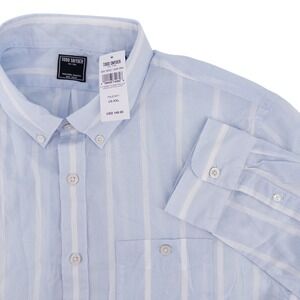 Todd Snyder Mens XXL Blue Stripe Summerweight Button Down Cotton Shirt NWT‎ $148